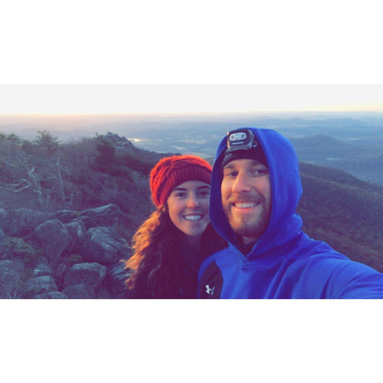 One of our first photos together in November 2019. Kai agreed to get up at 4 AM to do a 10 mile hike!