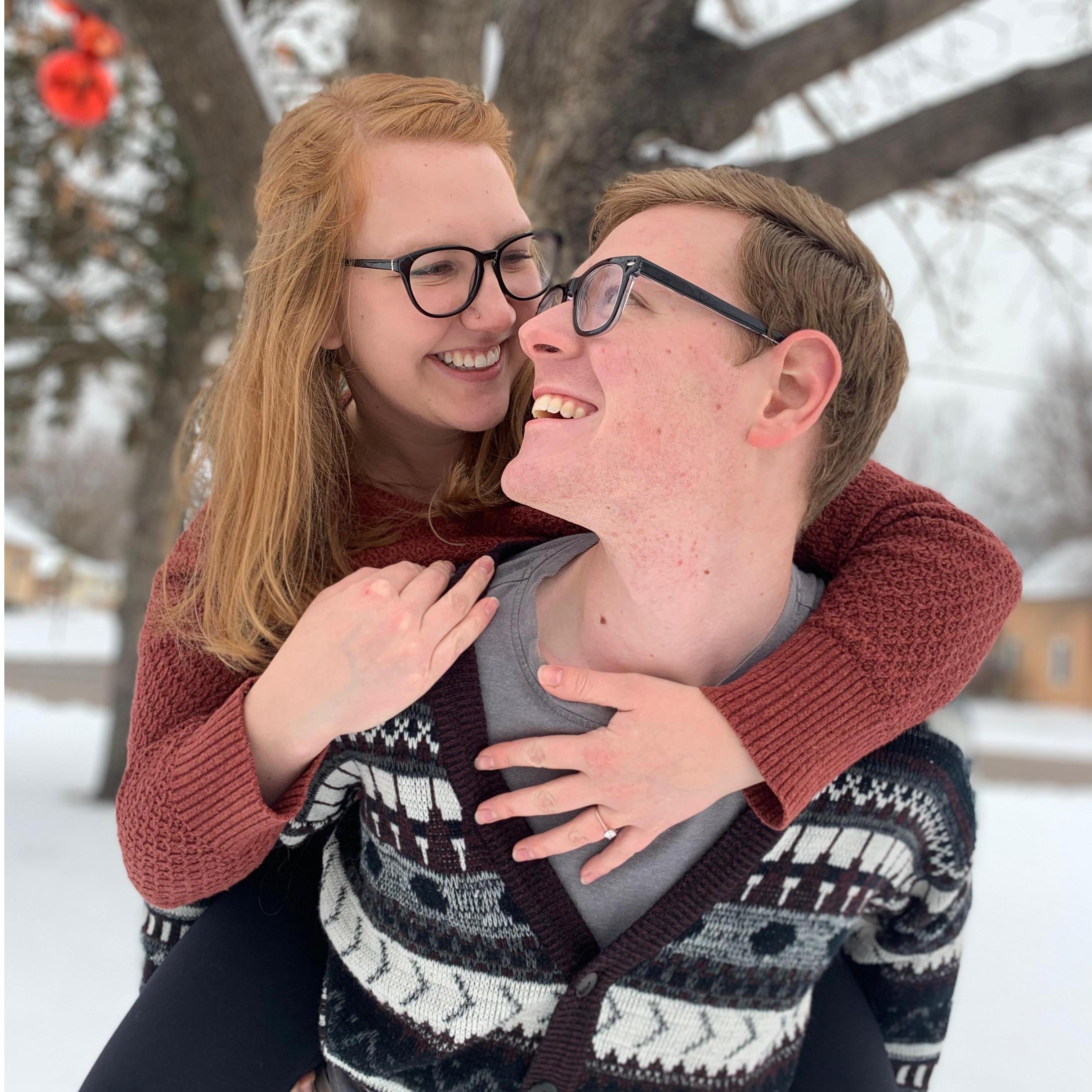 The day after our engagement--we were over the moon!