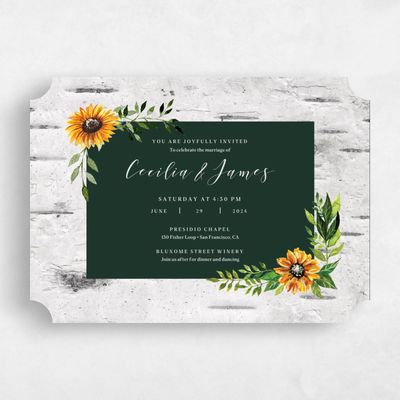 Grey Ticket Wedding Invitation - Sunnyridge Bloom