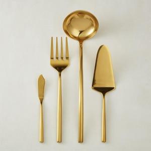 CB2 4-Piece Rush Gold Serving Utensil Set