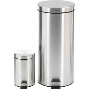2 Piece Stainless Steel 7 Trash Can Set