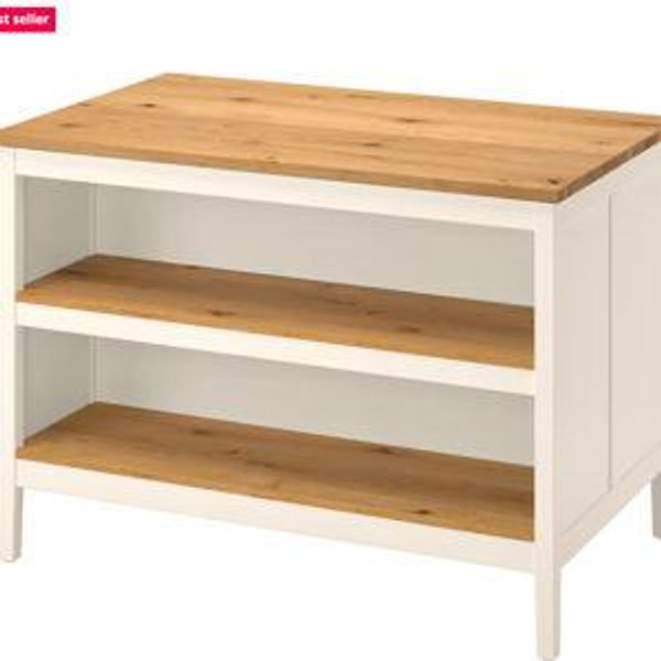 Kitchen island, off-white/oak,