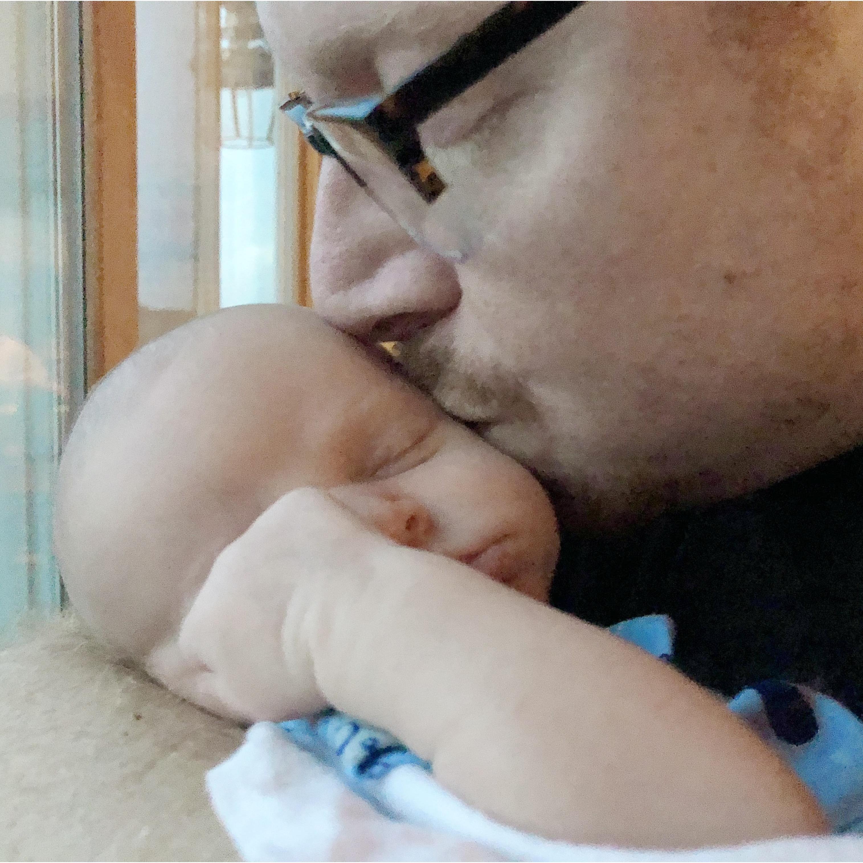 Matt holds baby Jackson Lane Tucker during his first days in the hospital; cousin Maggy's most recent addition and Annabelle Lee's baby brother.