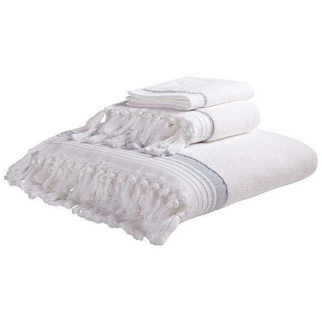 Amazon Brand – Stone & Beam Casual Terry Bath 100% Cotton Towel, Hand Towel, and Washcloth, Blue