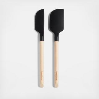 2-Piece Silicone & Wood Mini Spatula, Set