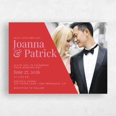 Red Wedding Invitation - Incanta Photo