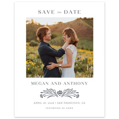 Charcoal, White Wedding Digital Save the Date - Basel Photo