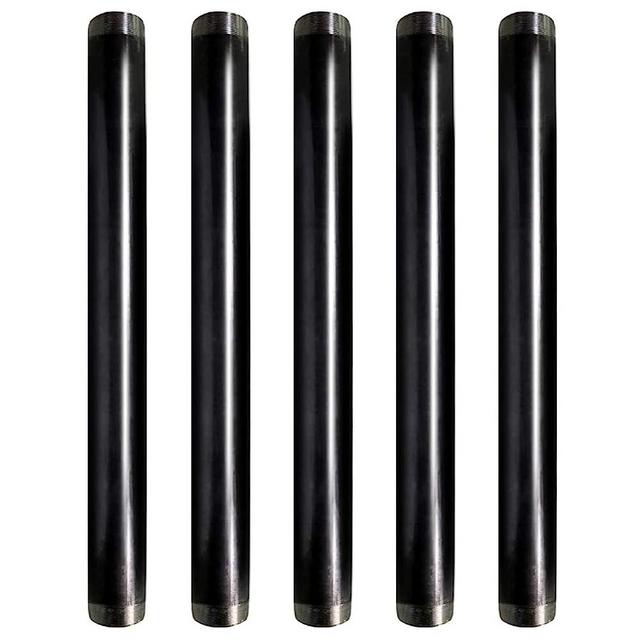 Supply Giant 1/2 Inch x 48 Inch Black Steel Pipe, Threaded Half Inch Malleable Fitting Build DIY Vintage Furniture, (Pack Of 5)