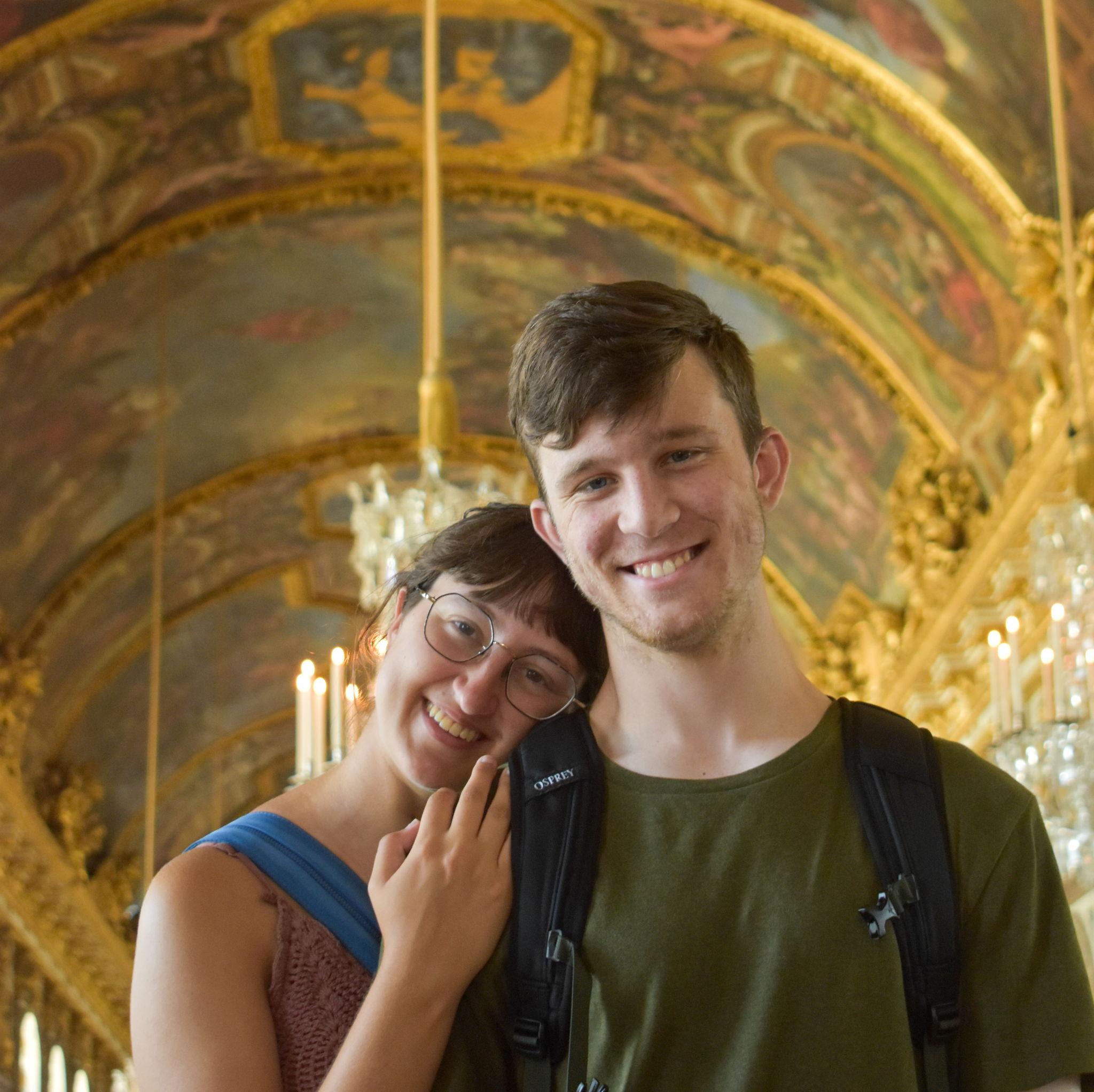 This photo was taken by Ella Bowman, one of Elyce's bridesmaids who joined us in visiting the Hall of Mirrors in the Palace of Versailles.