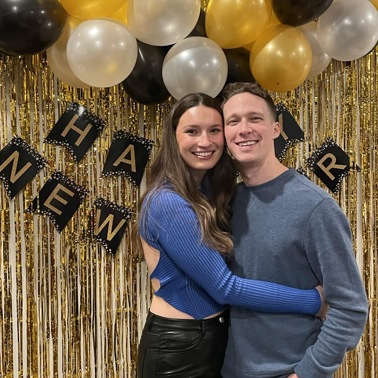 O & K ringing in 2023 hosting their first New Year's Eve party together at their apartment!