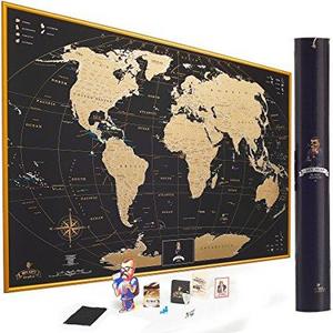 Gold Scratch off World Map