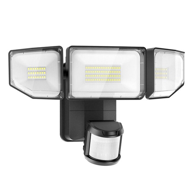 Olafus Battery Operated LED Flood Light Outdoor, 2000LM 6500K Motion Sensor Security Lights, IP65 Waterproof, Battery Powered Motion Detector Outdoor Light for Yard Garage - 1 Pack