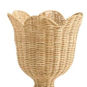 Louisa Faux Rattan Pedestal Planter Collection