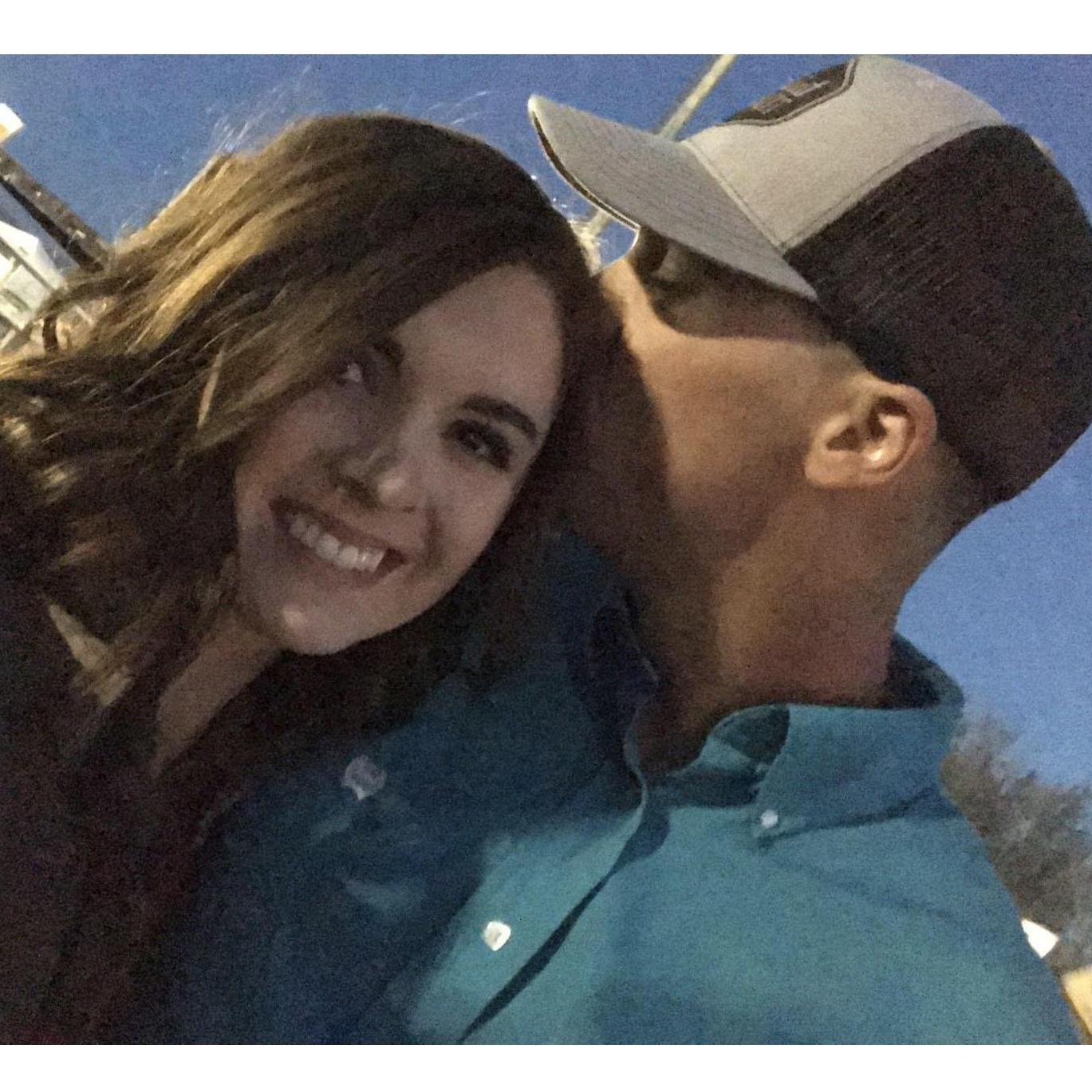 Our first photo together! This was at the Eagle Rodeo. He was a gentleman and walked all the way back to the truck to get me a jacket when it got too cold!