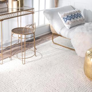 Hand Woven Chunky Woolen Cable Rug