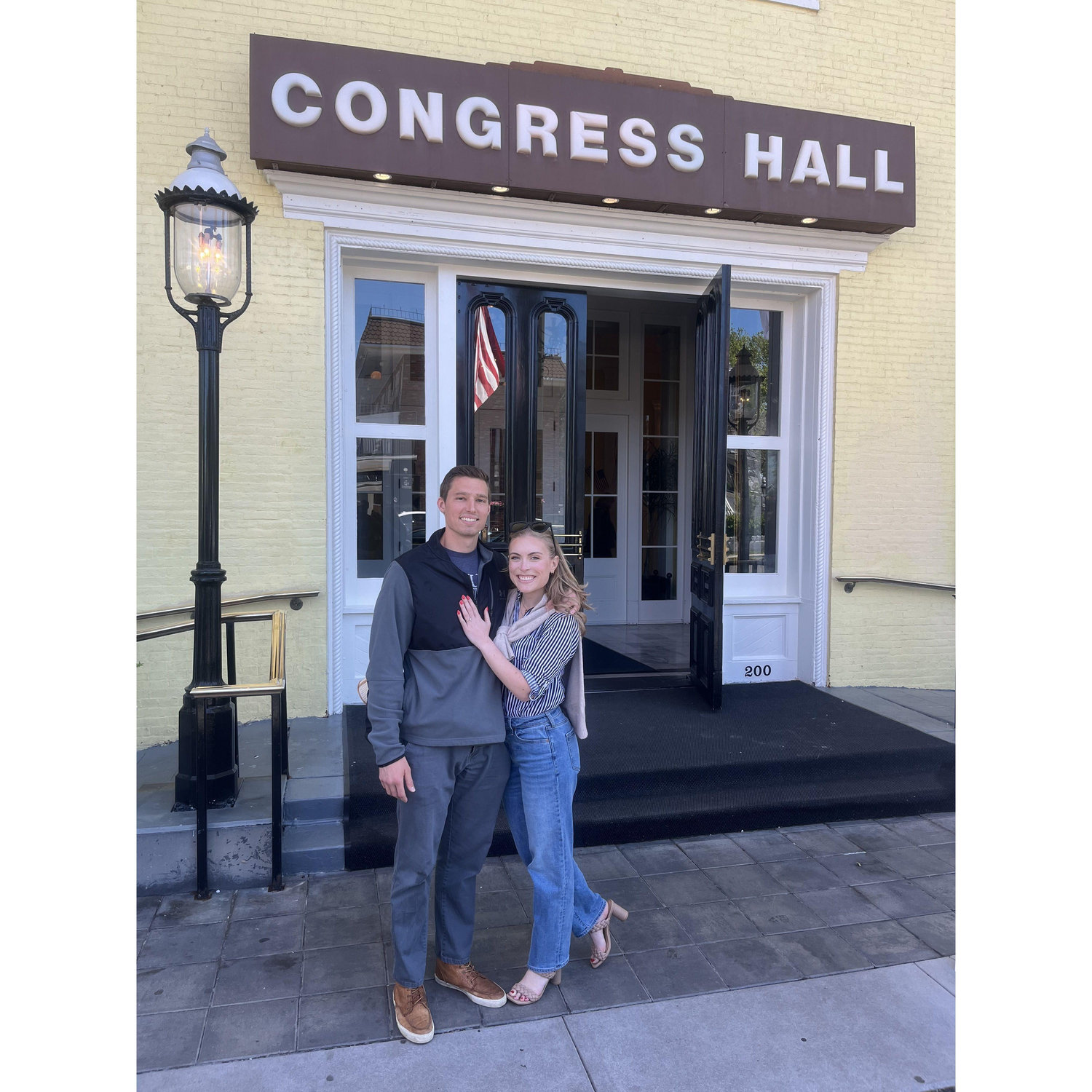 Matthew proposed to Courtney at our favorite date location: Congress Hall in Cape May.