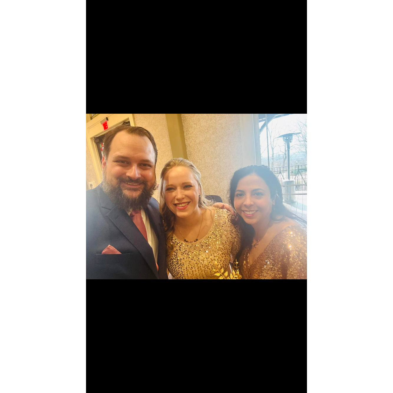 Alex, Morgan, and Jess at a friend's wedding