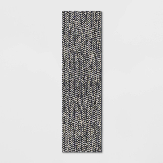 2'x7' Washable Weave Herringbone Runner Rug Indigo - Threshold™