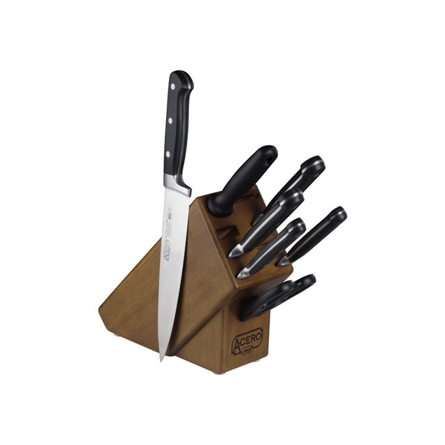 Winco Acero Knife Block Set, 8 Piece