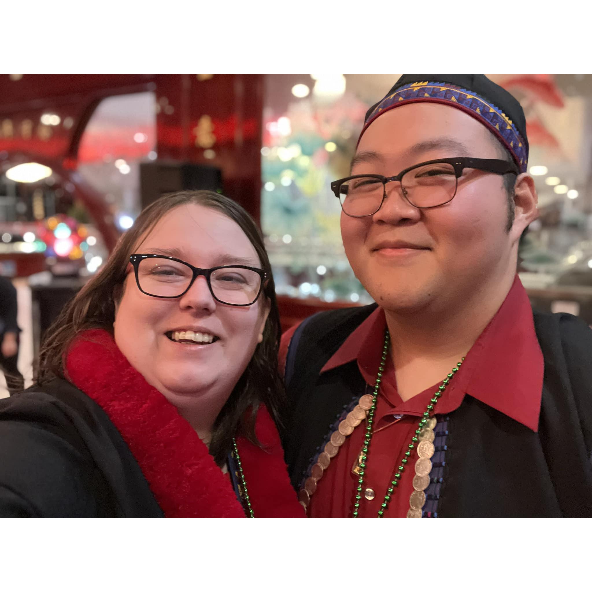 Looking cute in our traditional Mien New Years clothes!