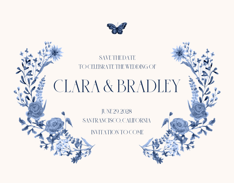 Merryton Landscape | Navy | Zola Save The Dates