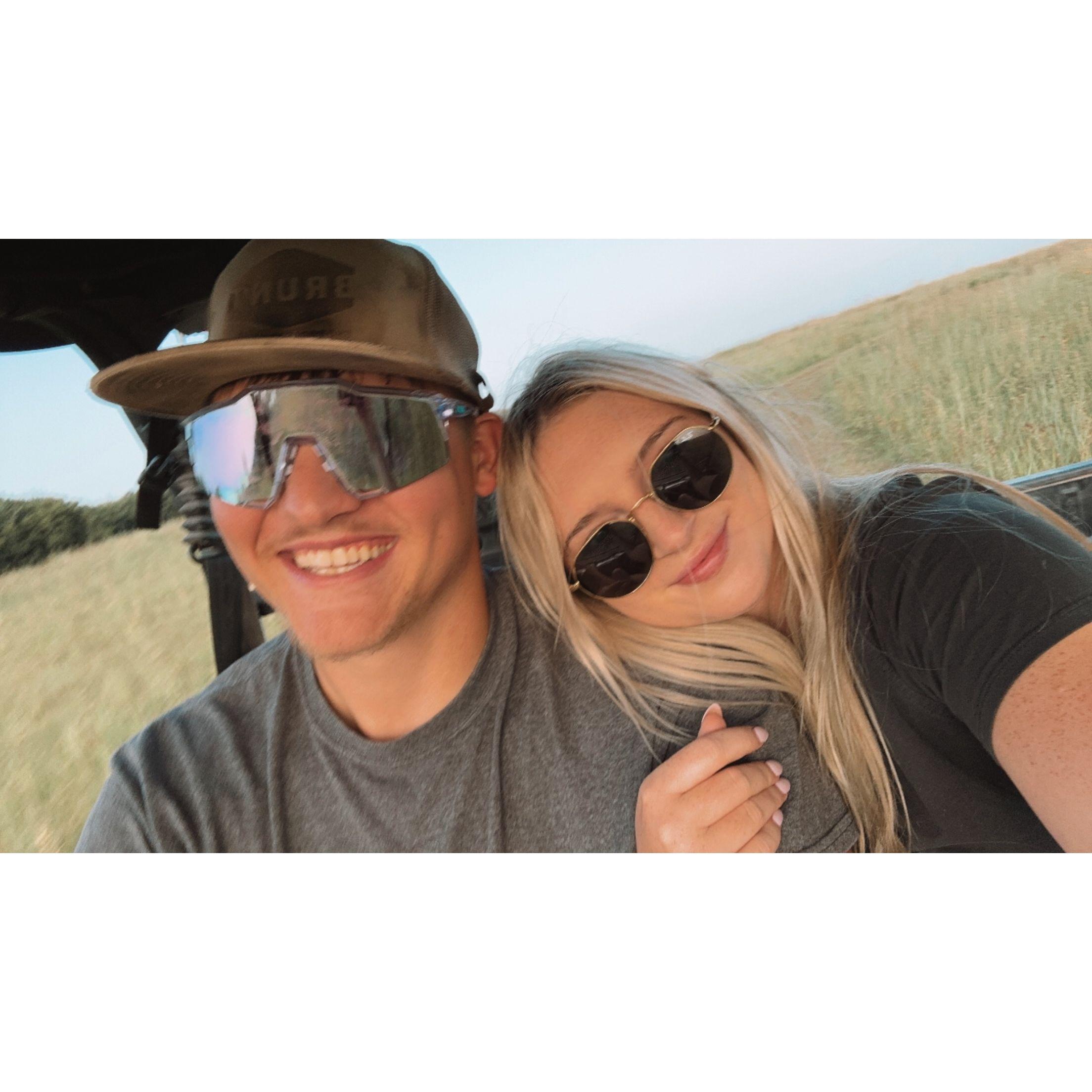 Us driving to our spot where Bayley eventually proposed!