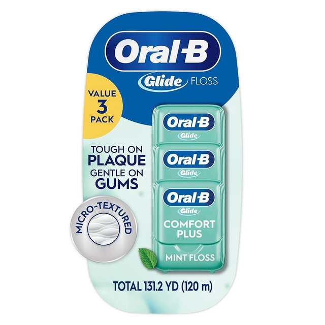 Oral-B Glide Pro-Health Comfort Plus Floss, Mint, 3 Ct