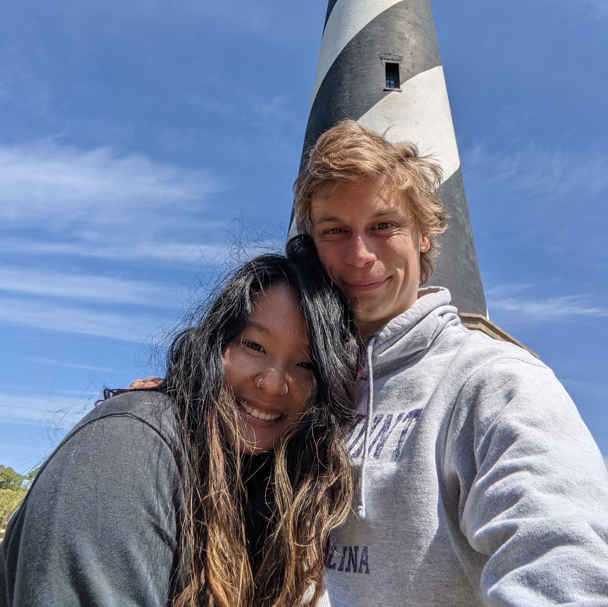 The very first trip we took together at the start of our relationship! We took a trip out to the Outer Banks in North Carolina and got to visit the lighthouse at Cape Hatteras.