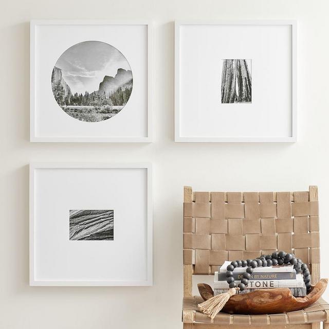 Wood Gallery Frames, Set of 3, 18"x18" Overall A - White