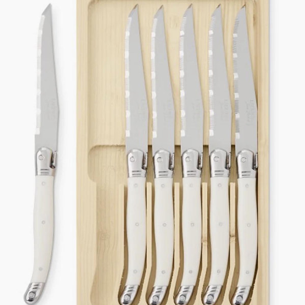Jean Dubost Laguiole ® Ivory Steak Knives, Set of 6