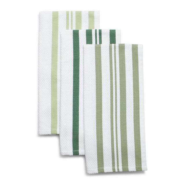 Sur La Table Striped Basketweave Kitchen Towels, Set of 3