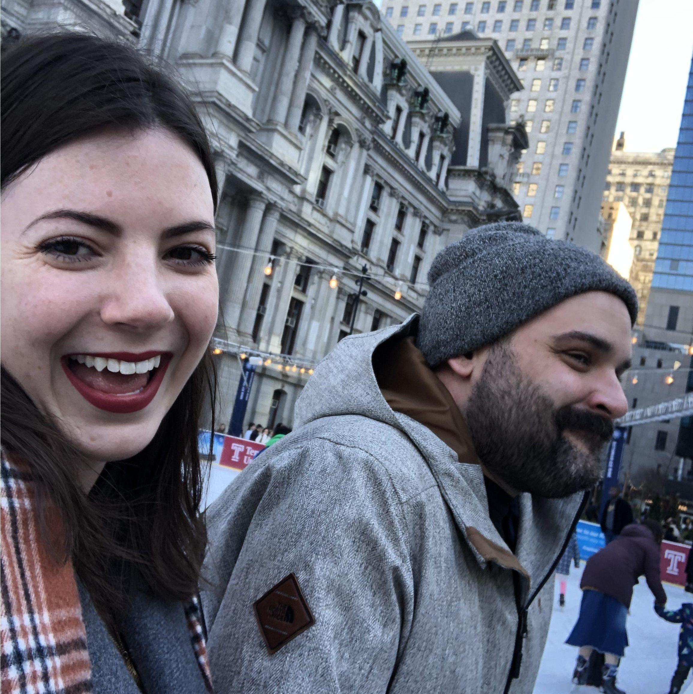 Ice skating at city hall