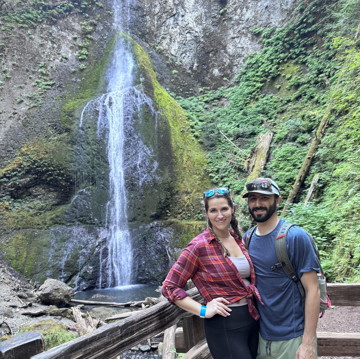 Taken in front of Marymere Falls in Olympic National Park (not pictured - my Texas socks that caught the attention of at least 2 other hikers).