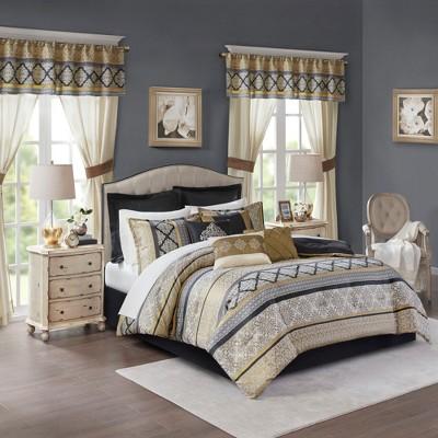 King 24pc Matilda Room in a Bag Black/Gold