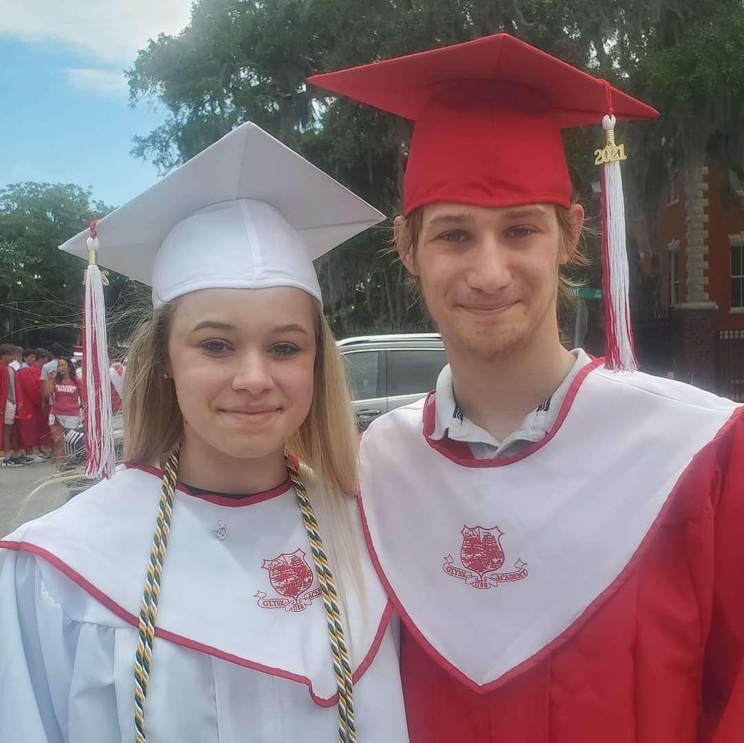 Graduation walk 2021- our mom's wanted this picture Haha