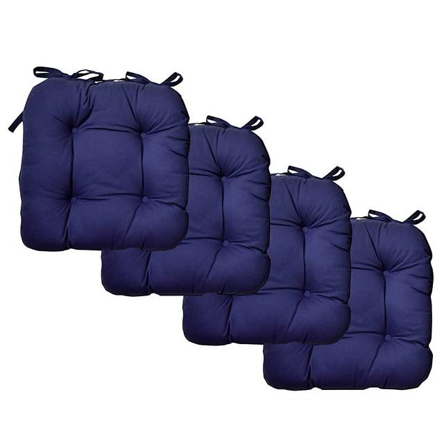 Popular Home Seat Cushion Pad, 4 Pack, Merida Navy 4 Count