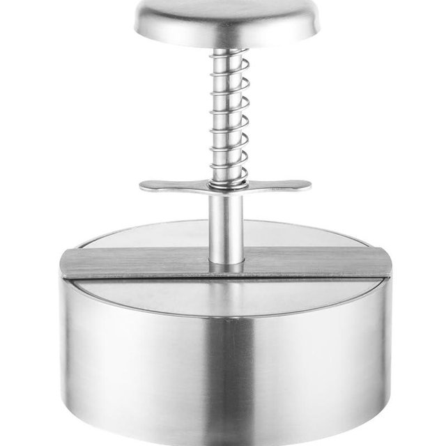 Brigii 304 Stainless Steel Burger Press - 4.5" Hamburger Patty Maker, Heavy Duty Stainless Steel Burger Press for Ground Beef, Burgers (Dishwasher Safe & Rustproof)