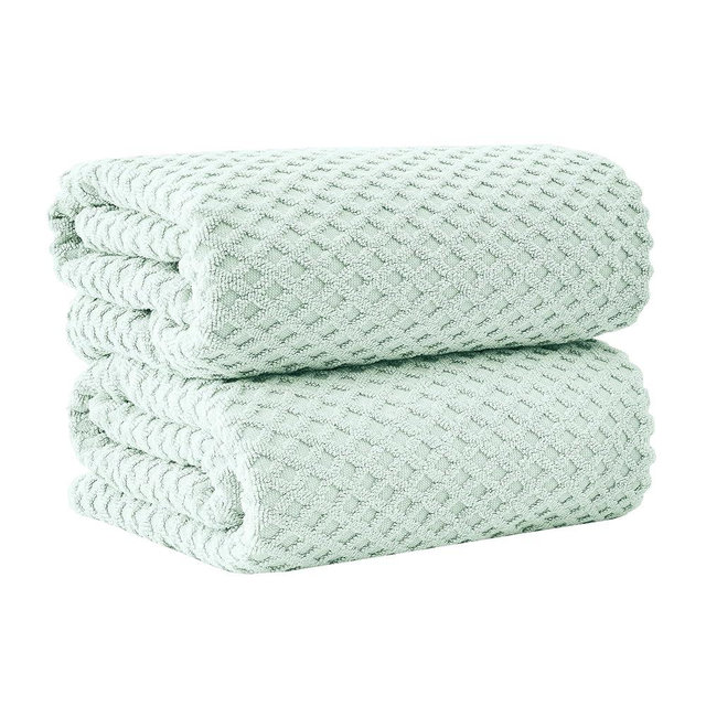 Great Bay Home Oversized Bath Sheets - 100% Cotton 2 Pack 68x35 Extra Large Towel - Absorbent, Durable, Quick-Dry Towels for Bathroom (Pastel Blue)