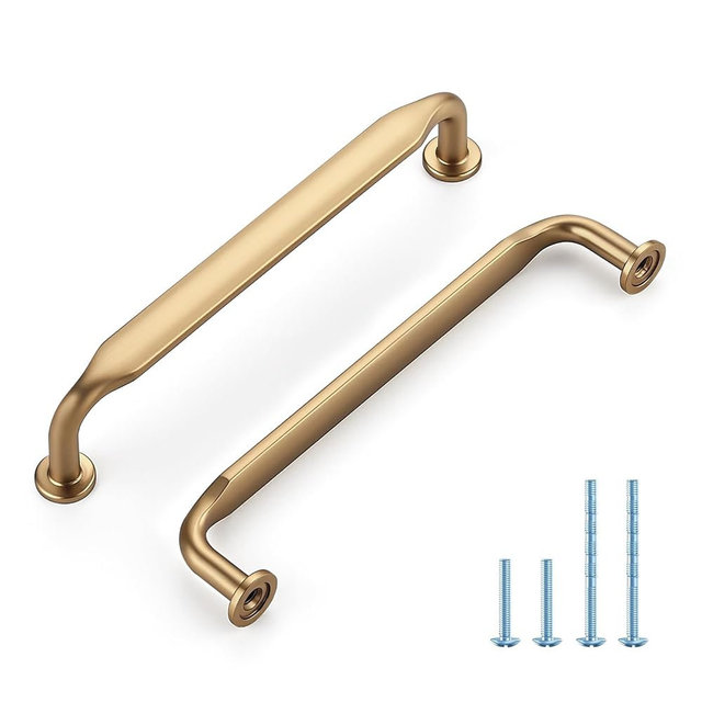 HOME EDIT 10 Pack 5 Inch Champagne Bronze Cabinet Handles Solid Zinc Alloy Pulls for Kitchen, Bathroom, Dresser & Closet Cabinets Hardware