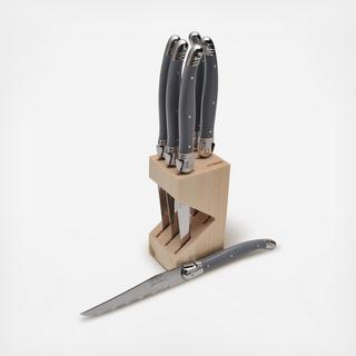 Laguiole Steak Knives in Wood Block, Set fo 6