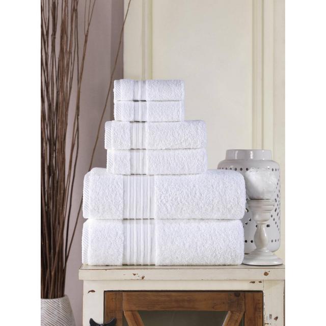 6pc Luna Turkish Bath Towel Set White - Enchante Home
