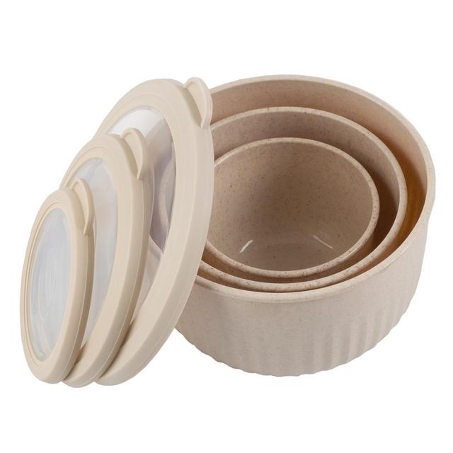 Set of 3 Bowls with Lids - Microwave, Freezer, and Fridge Safe Nesting Mixing Bowls - Eco-Conscious Kitchen Essentials by Classic Cuisine