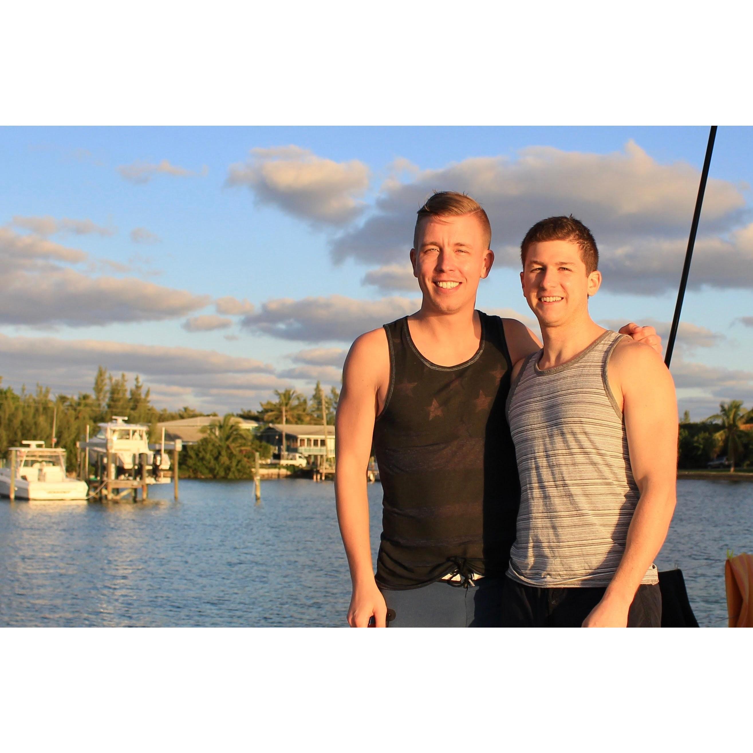 Sunset in the Bahamas, on a sailing trip with the Francica brothers