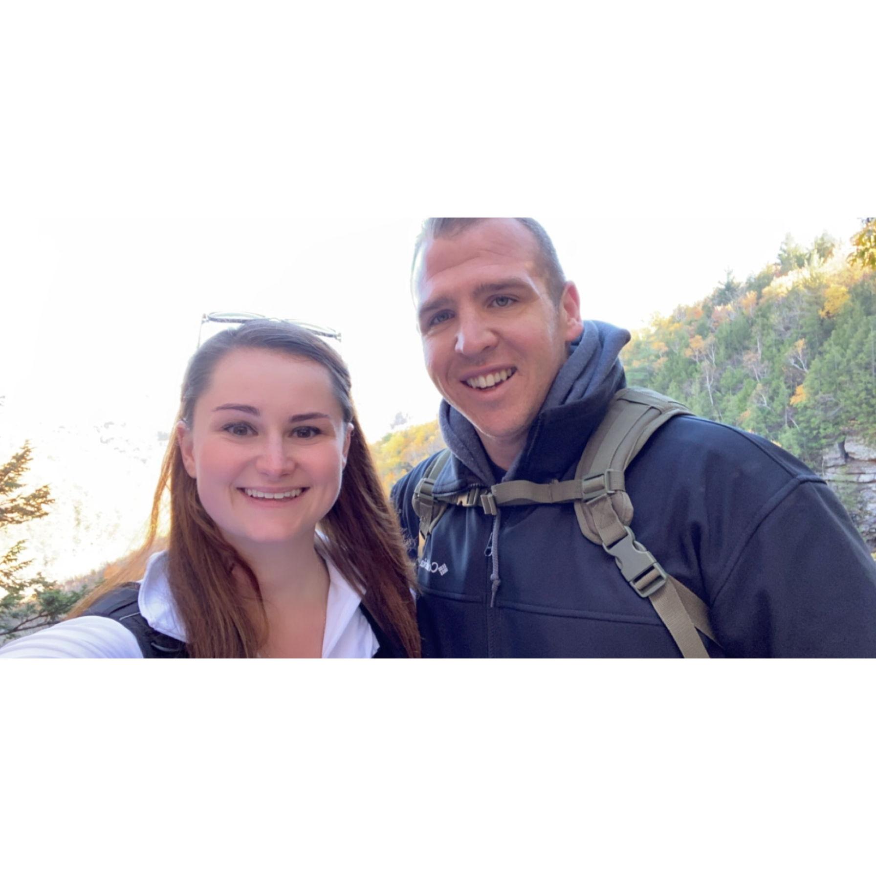 The first hike we ever took together which was at Kaaterskill Falls for Bailey's 1st birthday