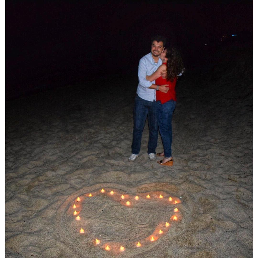 The best day of their lives! When Mika asked for Dana's hand in the beach.