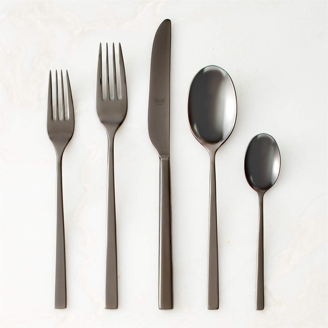 Rebbio 20-Piece Brushed Black Flatware Set