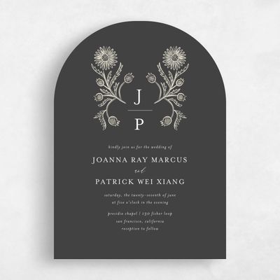 Black Arch Wedding Invitation - Desrosiers Classic