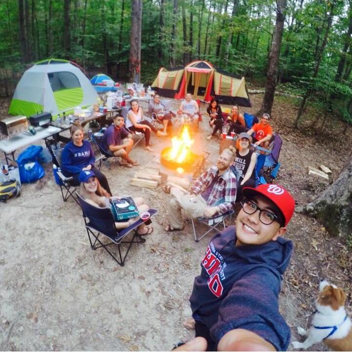 Location of the first spark! Camping with friends