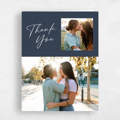 Grayed Navy, Blue Wedding Thank You - Kosrae Multiphoto