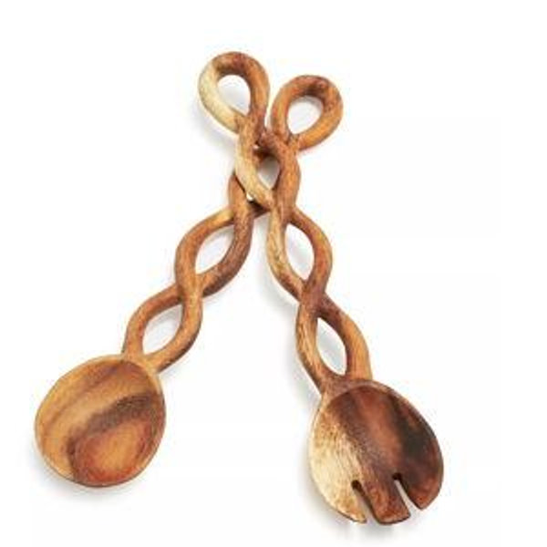 Sur La Table Acacia Twist Servers, Set of 2